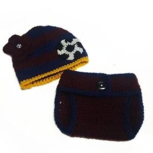 Handmade Barcelona Spain Beanie Hat & Diaper Cover